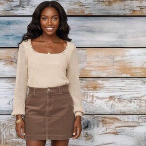 LOFT Brown Corduroy Skirt